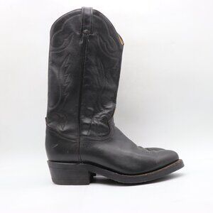 Tony Lama Cowboy Boots Men's Size 8 D Black Leather Oil-Resist Working Boots
